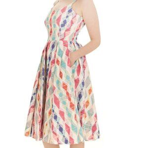The Pretty Dress Company Priscilla Midi Dress Size 6 Fit & Flare Sleeveless Geo
